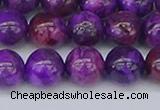 CAG9919 15.5 inches 8mm round purple crazy lace agate beads