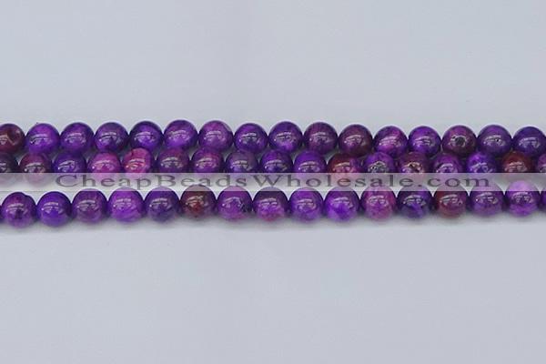 CAG9919 15.5 inches 8mm round purple crazy lace agate beads