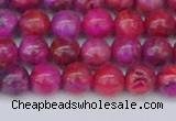 CAG9925 15.5 inches 6mm round fuchsia crazy lace agate beads