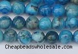 CAG9932 15.5 inches 6mm round blue crazy lace agate beads