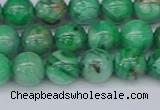 CAG9940 15.5 inches 8mm round green crazy lace agate beads