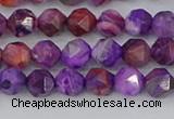 CAG9945 15.5 inches 6mm faceted nuggets purple crazy lace agate beads