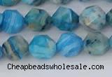 CAG9958 15.5 inches 8mm faceted nuggets blue crazy lace agate beads