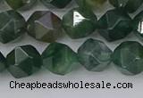 CAG9970 15.5 inches 8mm faceted nuggets moss agate beads