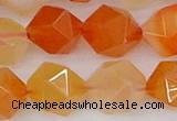 CAG9978 15.5 inches 12mm faceted nuggets red agate beads