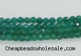 CAJ01 15.5 inches 4mm faceted round green aventurine jade beads