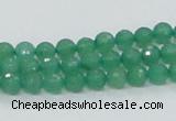 CAJ02 15.5 inches 6mm faceted round green aventurine jade beads