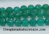 CAJ03 15.5 inches 8mm faceted round green aventurine jade beads