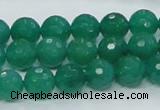 CAJ04 15.5 inches 10mm faceted round green aventurine jade beads