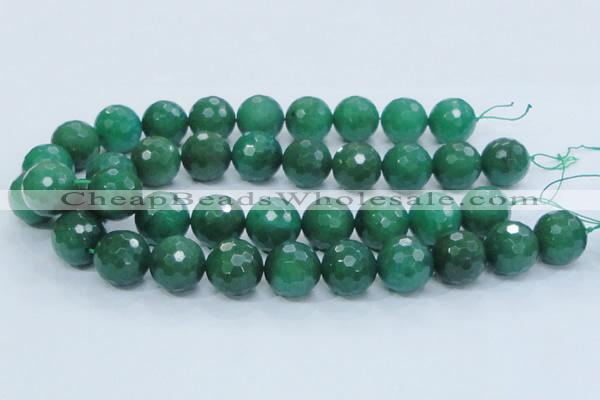 CAJ08 15.5 inches 20mm faceted round green aventurine jade beads