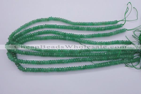 CAJ15 15.5 inches 4*6mm faceted rondelle green aventurine beads