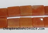 CAJ158 15.5 inches 12*15mm rectangle red aventurine jade beads