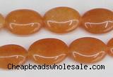 CAJ161 15.5 inches 13*18mm oval red aventurine jade beads