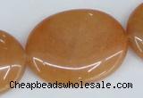 CAJ164 15.5 inches 30*45mm oval red aventurine jade beads