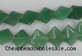 CAJ301 15.5 inches 10*10mm diamond green aventurine jade beads