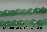 CAJ409 15.5 inches 4mm faceted round green aventurine beads