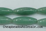 CAJ52 15.5 inches 10*30mm rice green aventurine jade beads wholesale