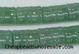 CAJ59 15.5 inches 13*18mm flat bamboo green aventurine jade beads