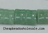 CAJ60 15.5 inches 18*25mm flat bamboo green aventurine jade beads