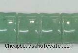 CAJ61 15.5 inches 22*30mm flat bamboo green aventurine jade beads