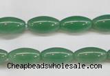 CAJ646 15.5 inches 8*16mm rice green aventurine beads