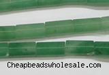 CAJ648 15.5 inches 6*12mm faceted tube green aventurine beads