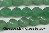 CAJ664 15.5 inches 8*10mm twisted rice green aventurine beads