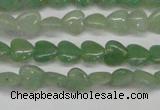 CAJ683 15.5 inches 8*8mm heart green aventurine beads