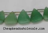 CAJ695 Top drilled 15*20mm leaf green aventurine beads