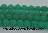 CAJ710 15.5 inches 4mm round matte green aventurine beads