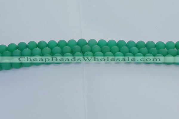 CAJ712 15.5 inches 8mm round matte green aventurine beads