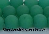 CAJ714 15.5 inches 12mm round matte green aventurine beads