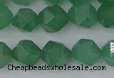 CAJ733 15.5 inches 10mm faceted nuggets green aventurine beads