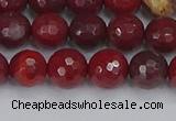 CAJ760 15.5 inches 8mm faceted round apple jasper beads