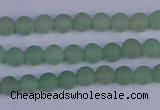 CAJ800 15.5 inches 4mm round matte green aventurine beads wholesale