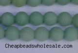 CAJ802 15.5 inches 8mm round matte green aventurine beads wholesale