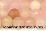 CAJ820 15 inches 6mm faceted round pink aventurine beads