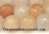 CAJ821 15 inches 8mm faceted round pink aventurine beads