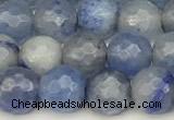 CAJ825 15 inches 6mm faceted round blue aventurine beads