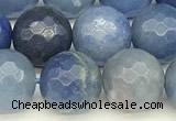 CAJ827 15 inches 10mm faceted round blue aventurine beads