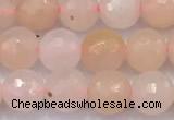 CAJ857 15 inches 6mm faceted round pink aventurine beads