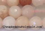 CAJ858 15 inches 8mm faceted round pink aventurine beads