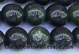 CAJ868 15 inches 8mm round black jade gemstone beads