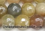 CAJ871 15 inches 8mm faceted round AB-color jade beads