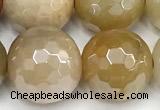 CAJ873 15 inches 12mm faceted round AB-color jade beads