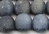 CAJ879 15 inches 12mm round matte blue aventurine beads