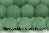 CAJ882 15 inches 8mm round matte green aventurine beads