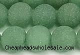 CAJ883 15 inches 10mm round matte green aventurine beads