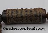 CAL01 14.5 inches 20*60mm carved drum agalmatolite beads