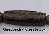 CAL04 14.5 inches 25*60mm carved drum agalmatolite beads